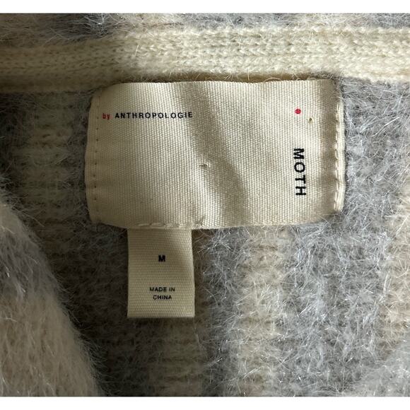 Anthropologie Moth Size Medium Wool Alpaca Blend Long Line Soft Sweater Coat - Picture 7 of 8